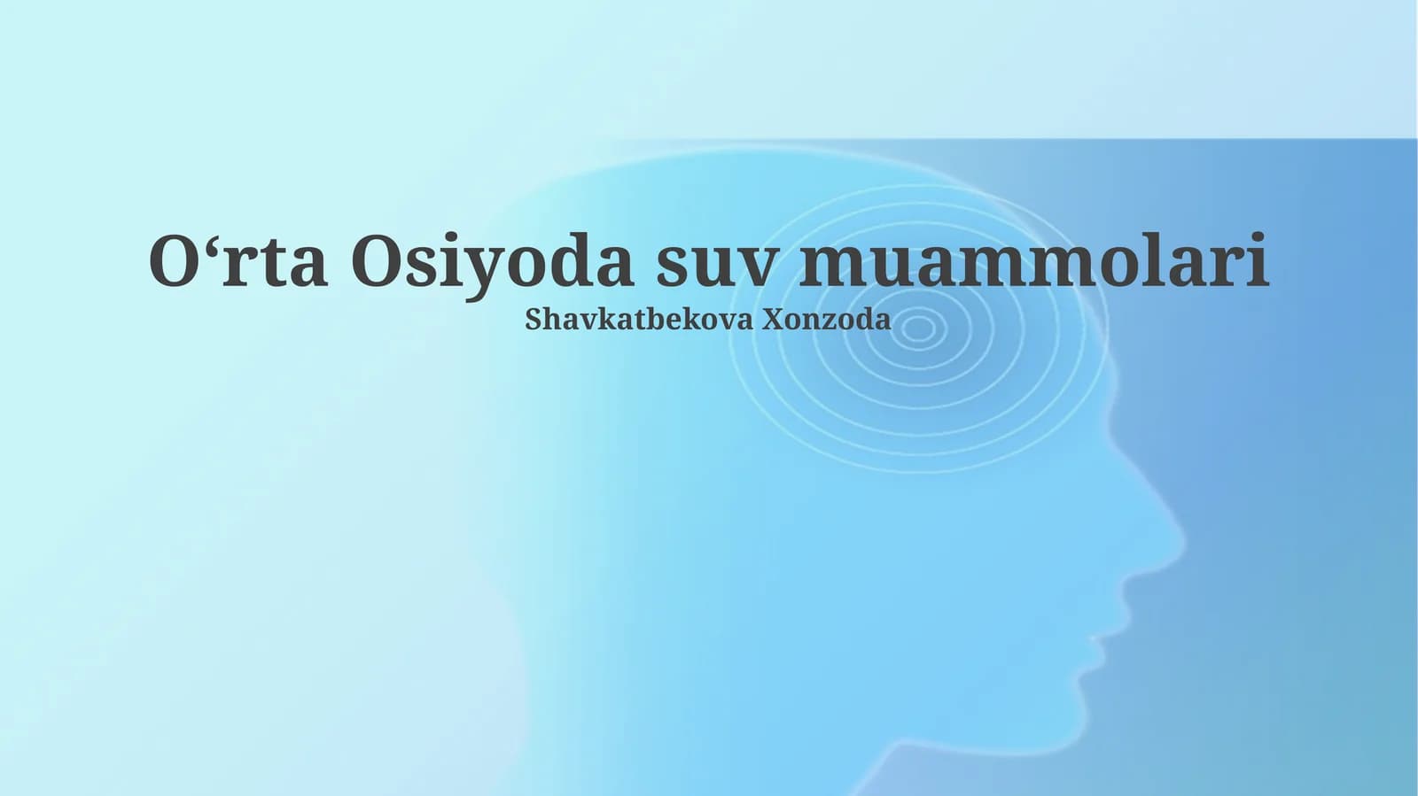 Markaziy Osiyoda suv muammolari