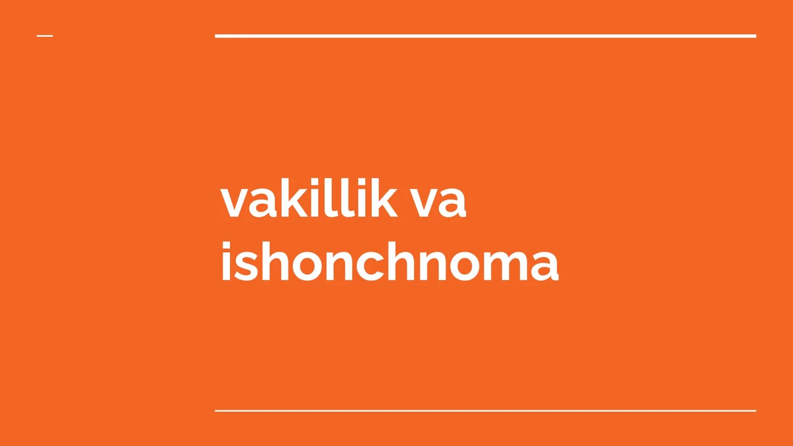 Vakillik va ishonchnoma