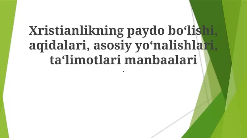 Xristianlik ta'limoti
