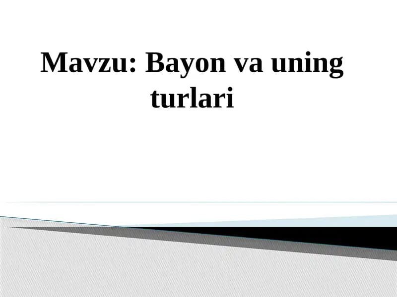 Bayon va uning turlari