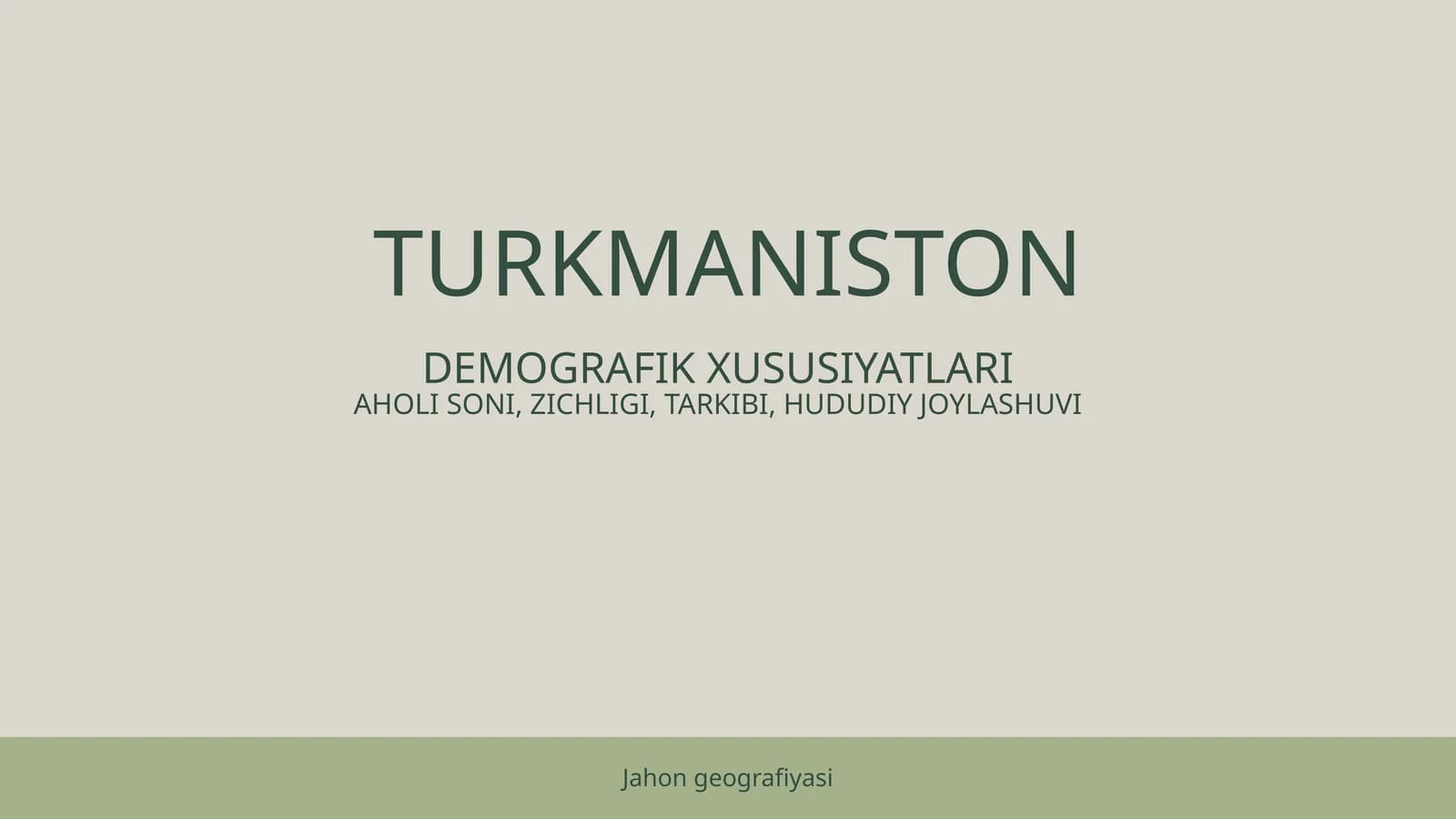 Turkmaniston aholisi
