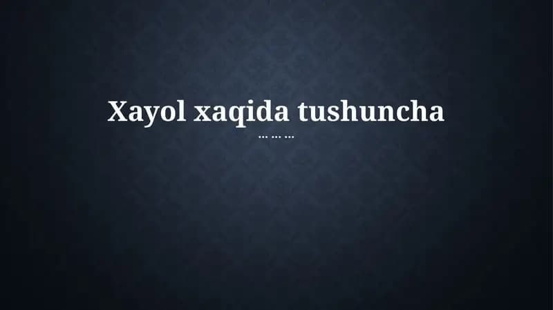 Tasavvur: Ta'rif va Mohiyat