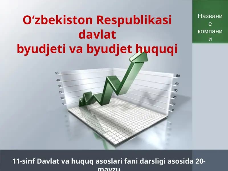 Byudjet tushunchasi va huquqi
