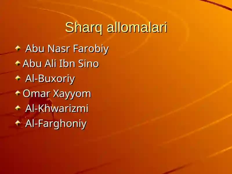 Sharq allomalari