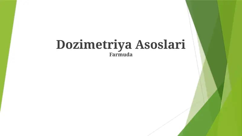 Dozimetriya Asoslari