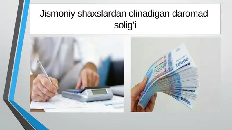 Jismoniy shaxslardan olinadigan daromad solig’i