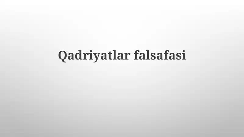Qadriyatlar falsafasi