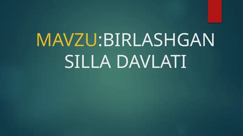 Birlashgan Silla Davlati