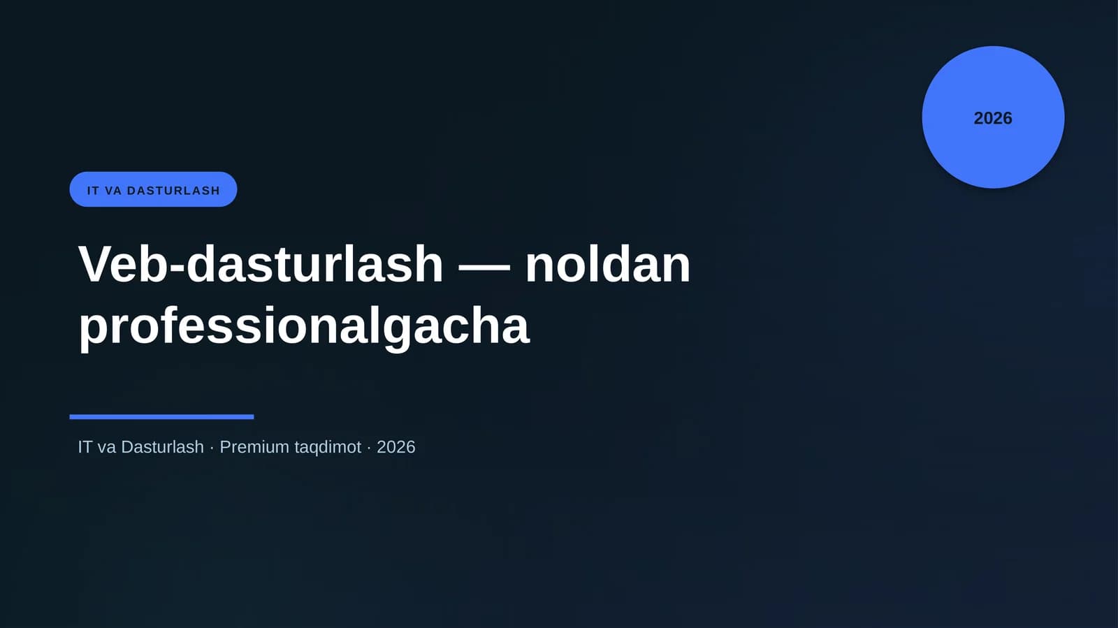 Veb-dasturlash — noldan professionalgacha