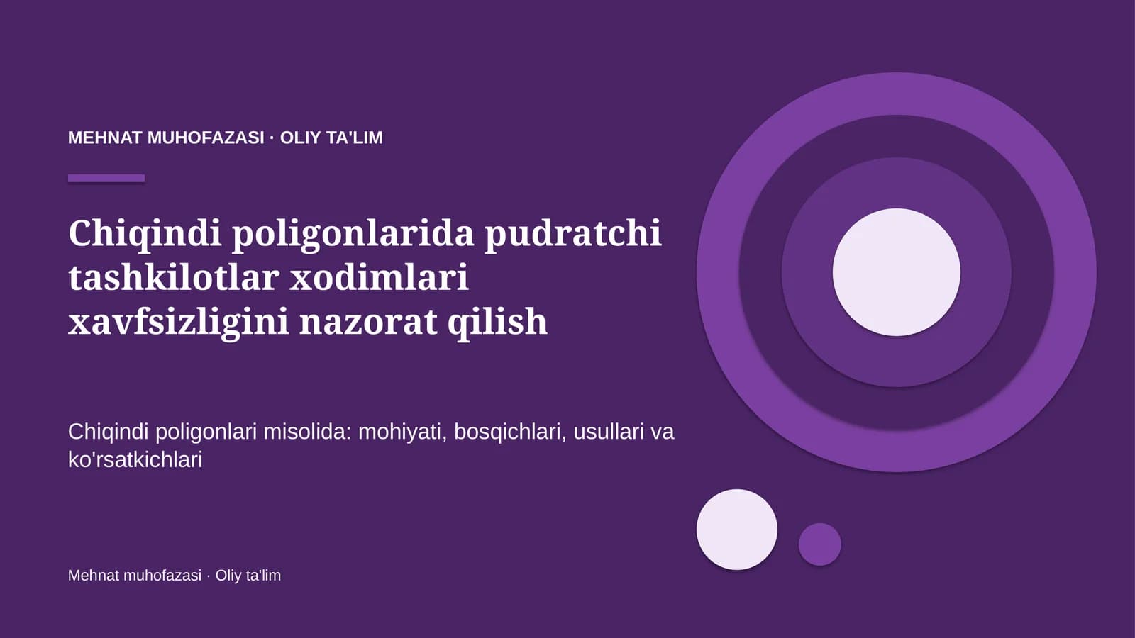 Mehnat muhofazasi · Oliy ta'lim