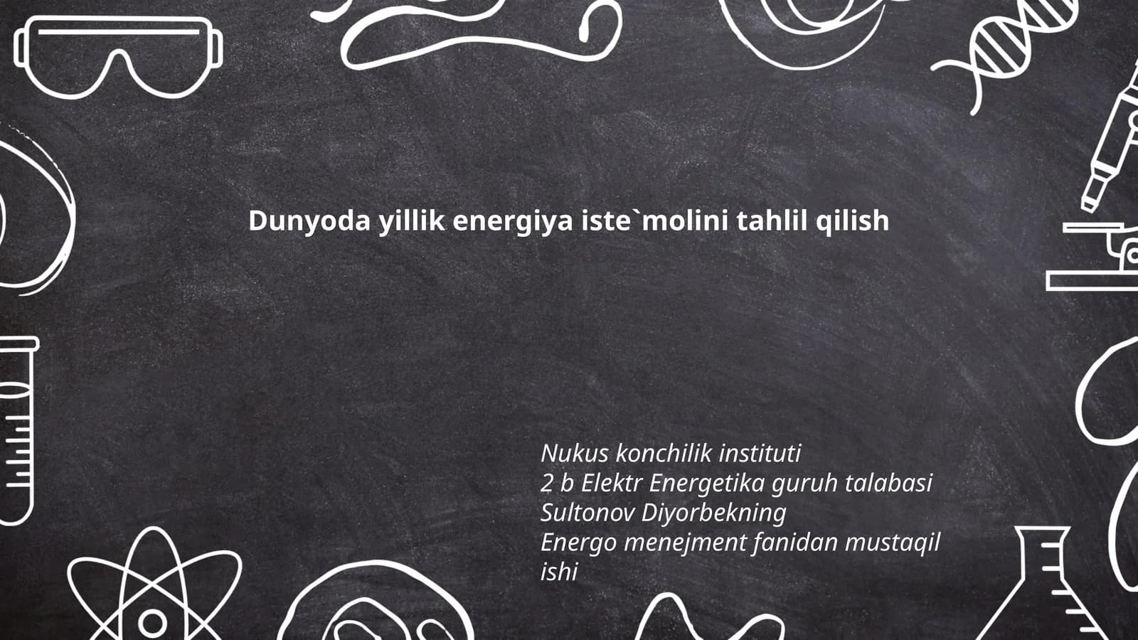 Yillik energiya iste`molini tahlil qilish