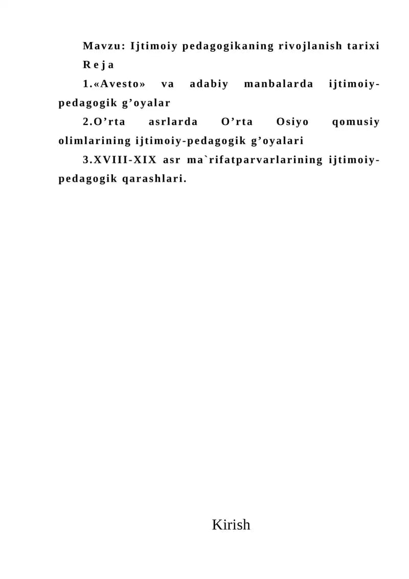 Ijtimoiy pedagogikaning rivojlanish tarixi