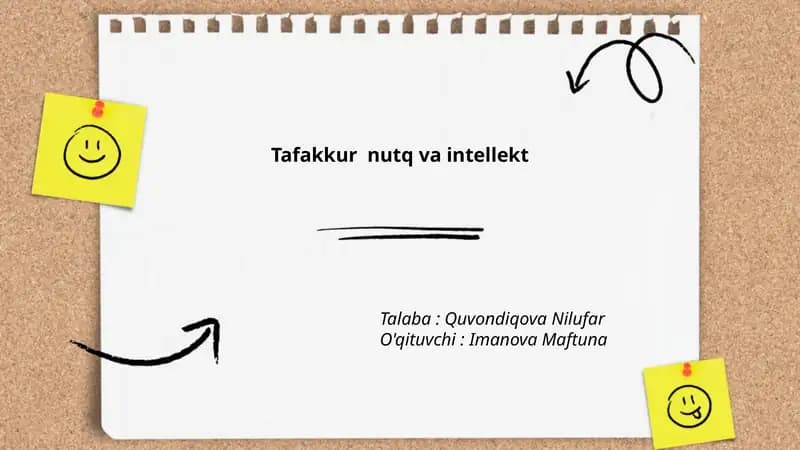 Tafakkur nutq va intellekt