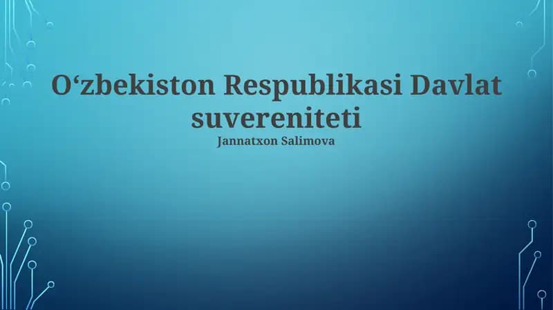 Oʻzbekiston Respublikasi Davlat suvereniteti