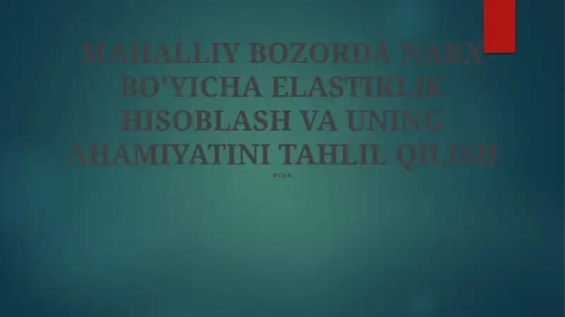 Narx Elastikligi