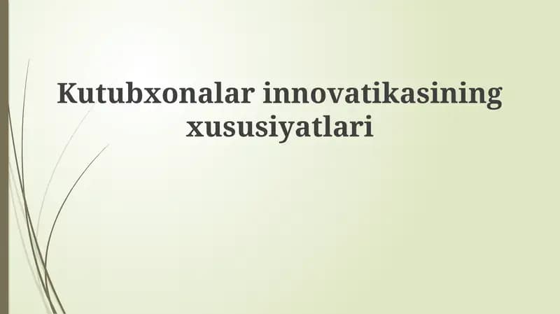 Innovatsiya mohiyati va ta'rifi