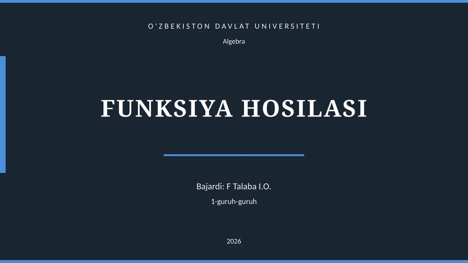 FUNKSIYA HOSILASI