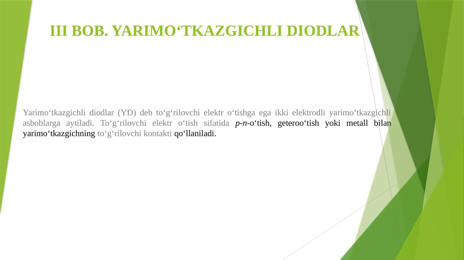 Yarimo‘tkazgichli diodlar