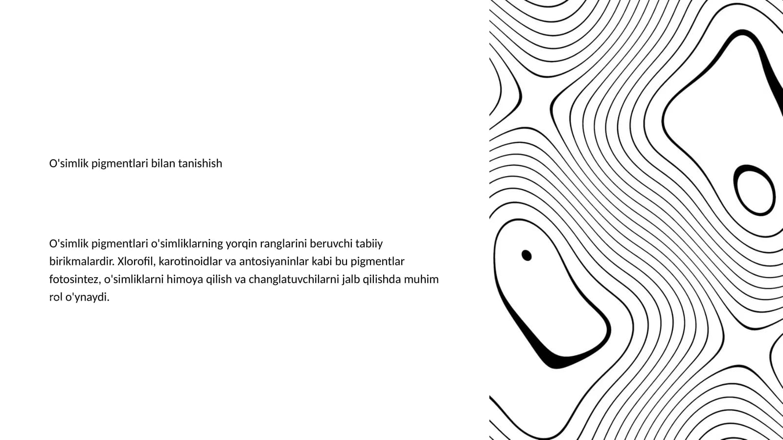 O'simlik pigmentlari bilan tanishish