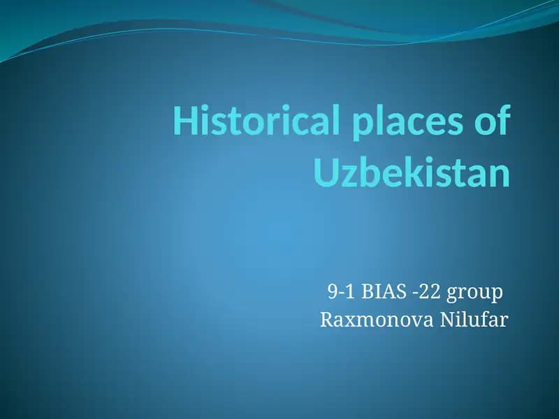 Historical places of Uzbekistan