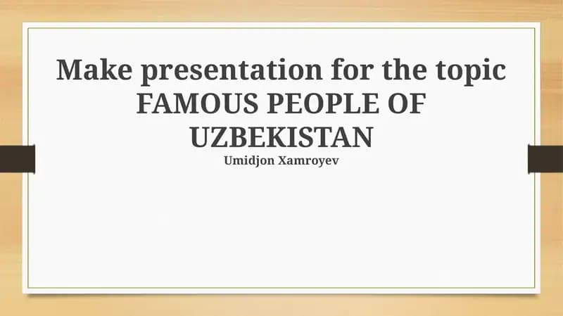 FAMOUS PEOPLE OF UZBEKISTAN