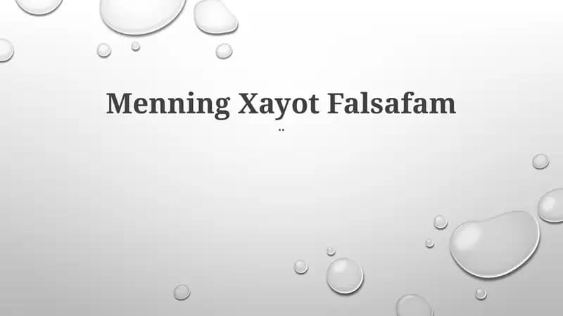 Menning Xayot Falsafam