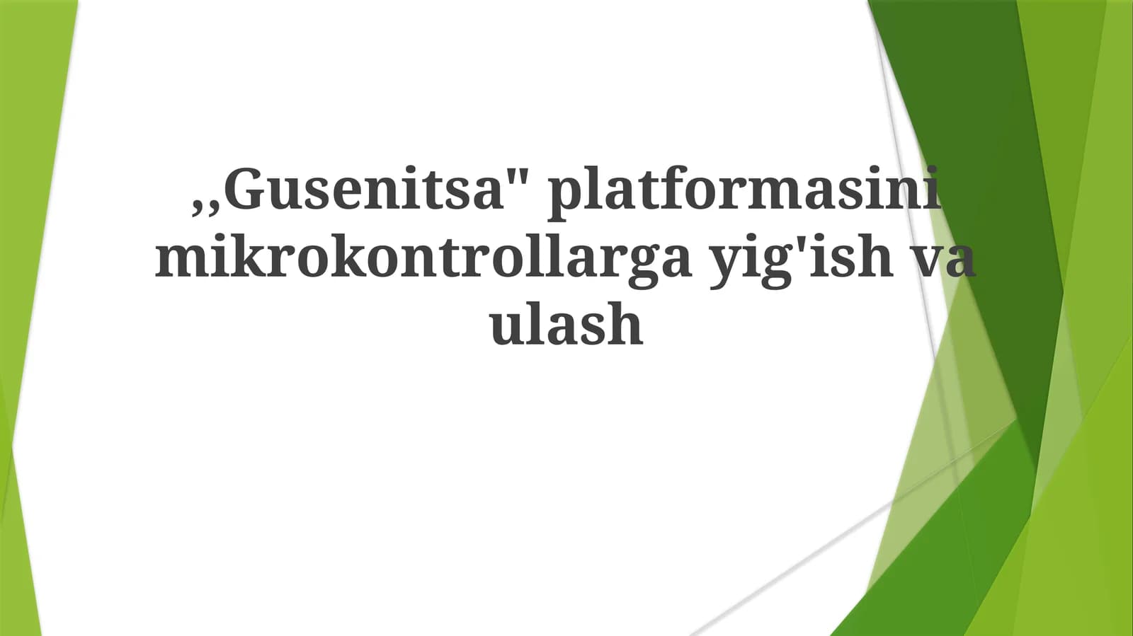 Gusenitsa Platformasi Umumiy Ko'rinishi