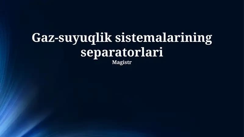 Gaz-suyuqlik separatorlari