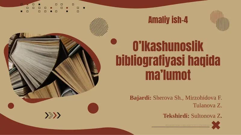 O’lkashunoslik bibliografiyasi
