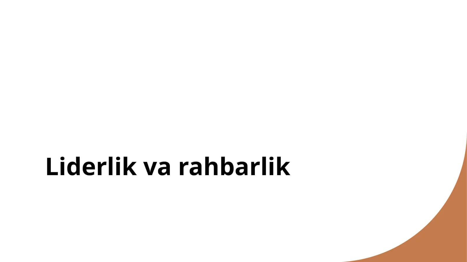 Liderlik va rahbarlik