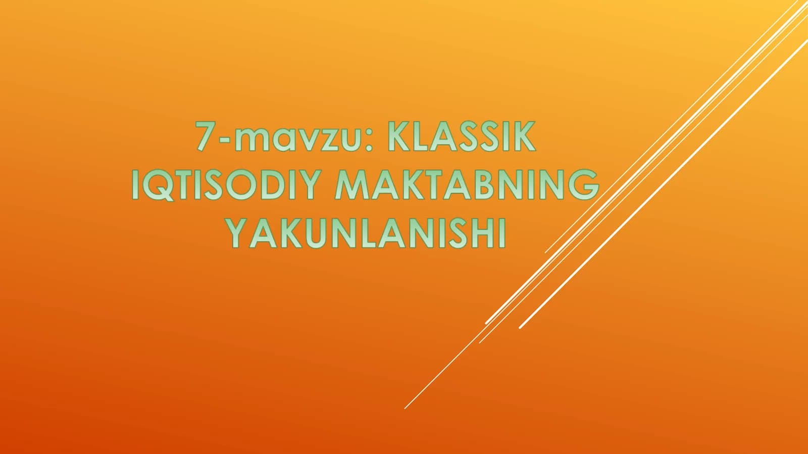 Karl Marksning iqtisodiy ta’limoti