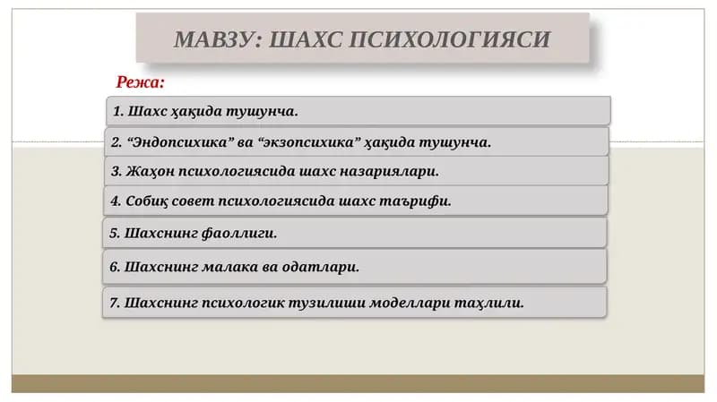 Шахс Психологияси