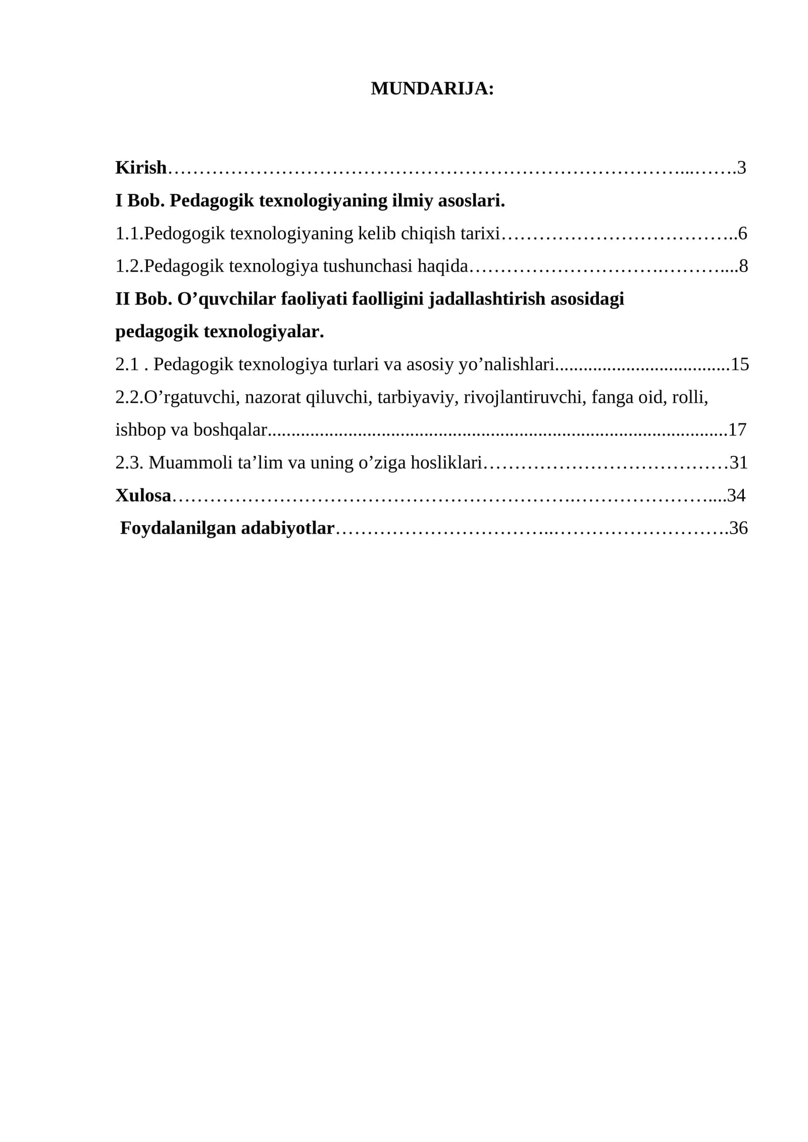Pedagogik texnologiyalar