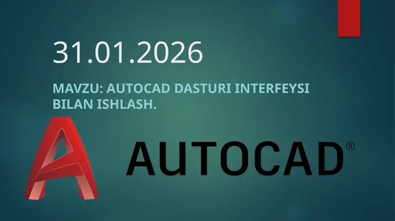 Auto CAD dasturi interfeysi