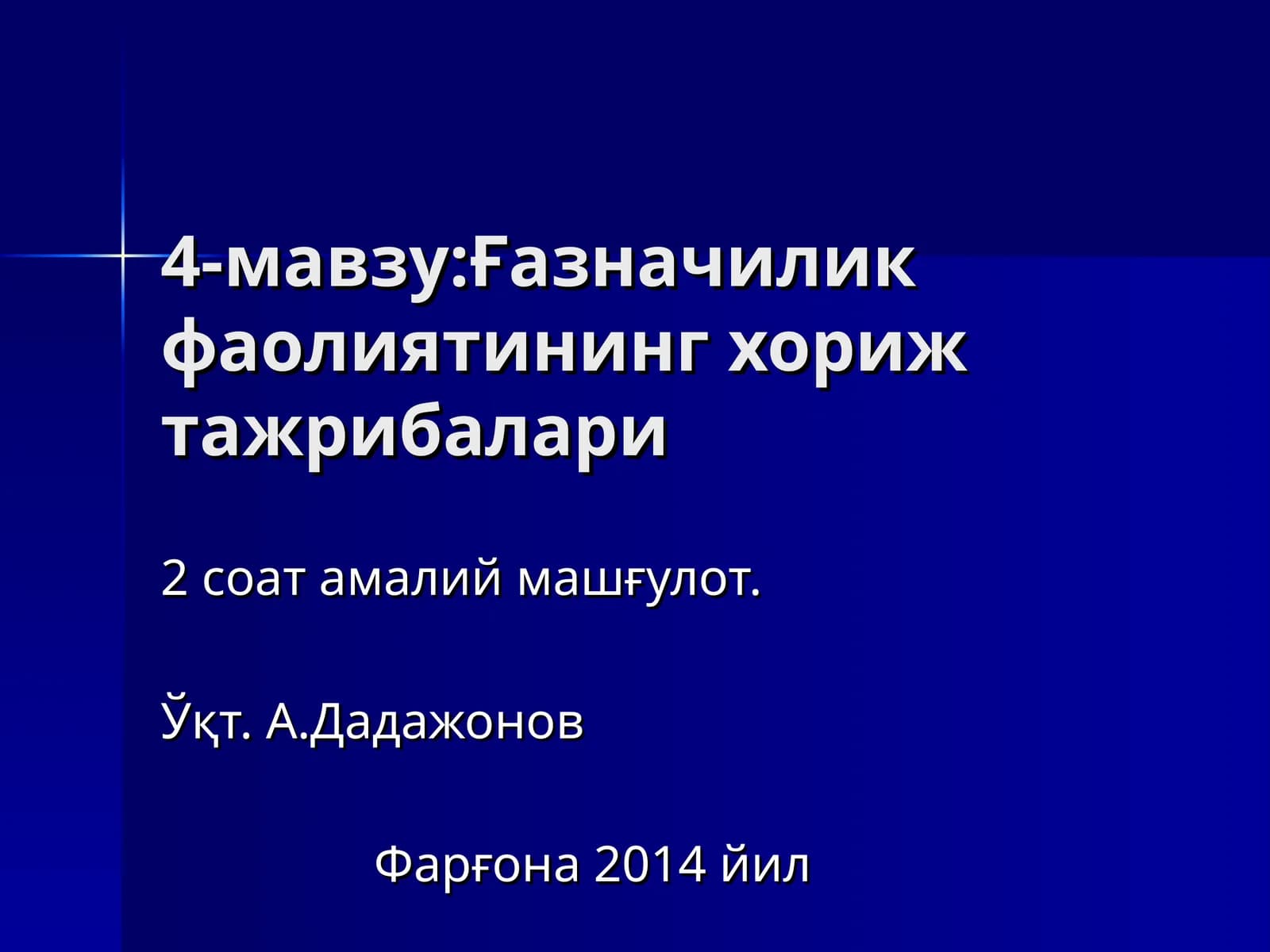 Ғазначилик фаолиятининг хориж тажрибалари