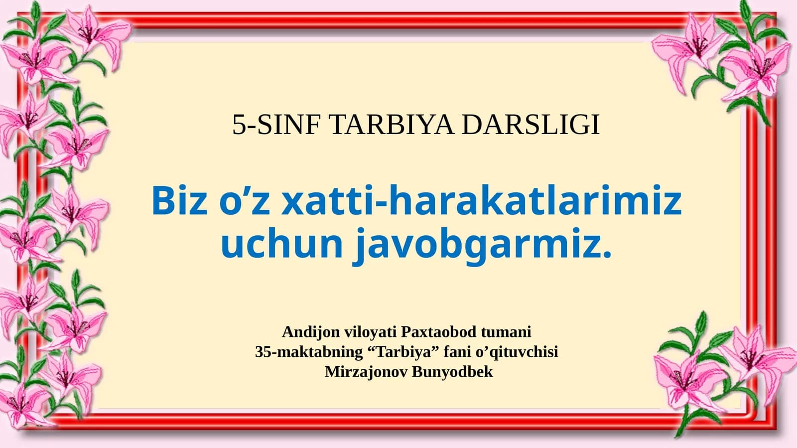 5-SINF TARBIYA DARSLIGI