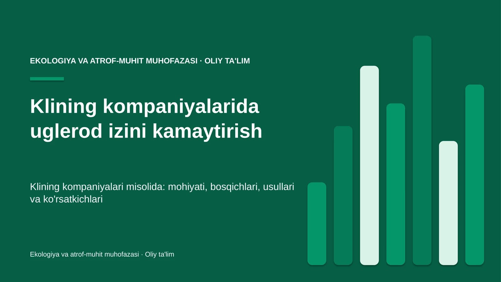 Klining kompaniyalarida uglerod izini kamaytirish