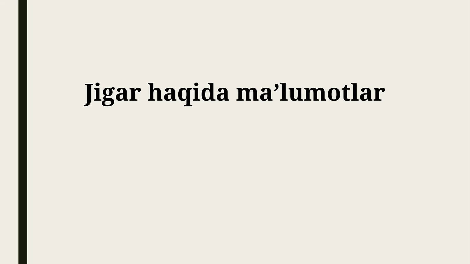 Jigar haqida maʼlumotlar