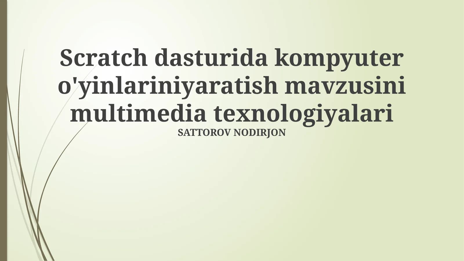 Scratch dasturida kompyuter o'yinlarini yaratish