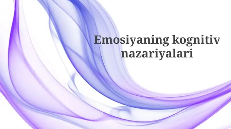 Emosiyaning kognitiv nazariyalari