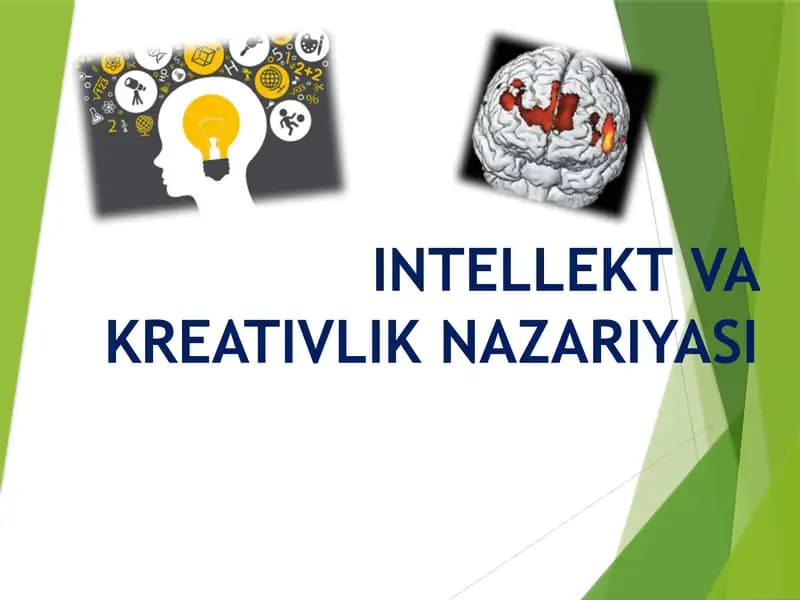 INTELLEKT VA KREATIVLIK NAZARIYASI