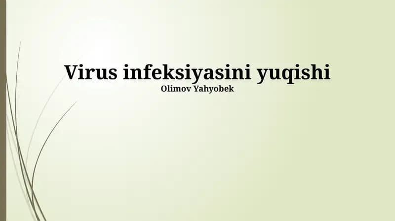 Virus infeksiyasini yuqishi