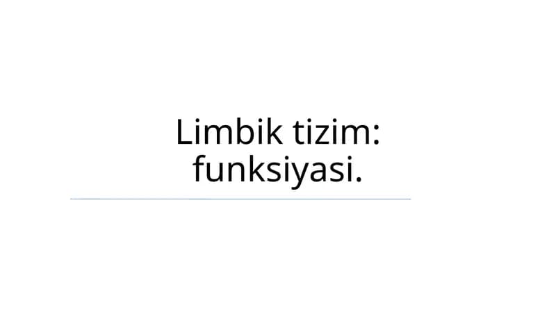 Limbik tizim: funksiyasi