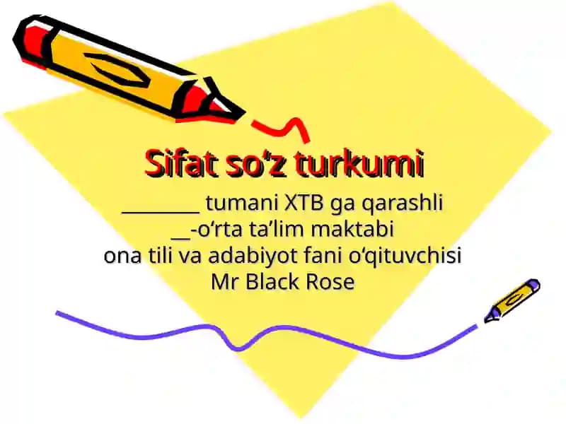 Sifat so‘z turkumi