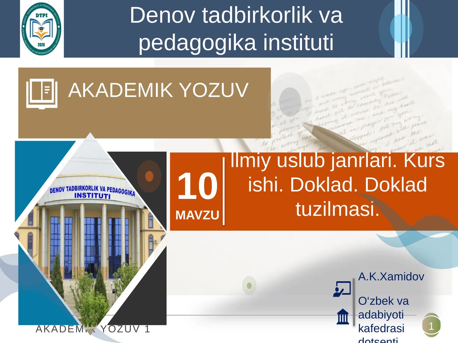 AKADEMIK YOZUV