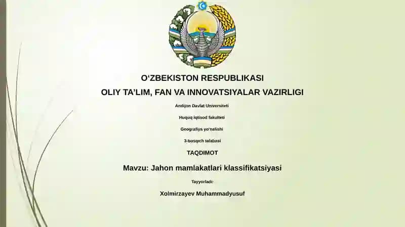 Jahon mamlakatlari klassifikatsiyasi
