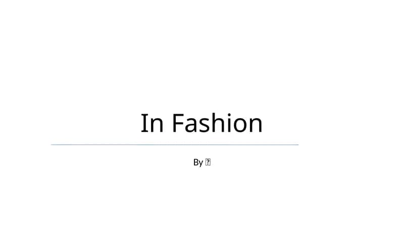 In Fashion