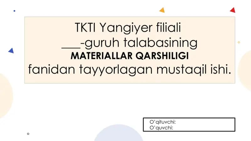 EGILISHDAGI ZO‘RIQISH KUCHLARI