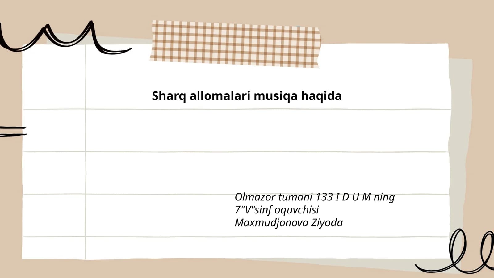 Sharq allomalari va musiqa nazariyasi