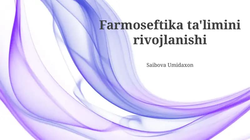 Farmatsevtika ta'limi